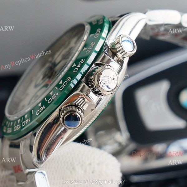 Swiss Grade One Replica Rolex Cosmograph Daytona ETA7750 Watch White and Green 3