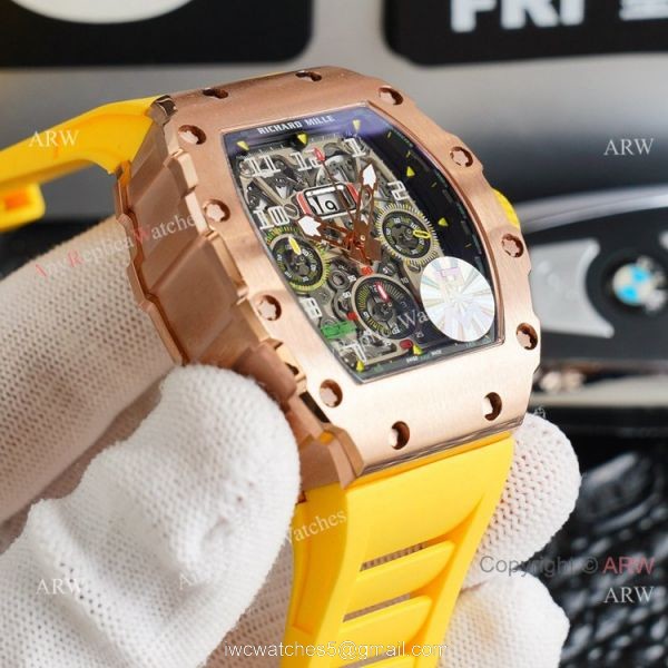 Best Richard Mille RM11-03 Felipe Massa Flyback Chronograph Dial Rose Gold Replica Watches 3