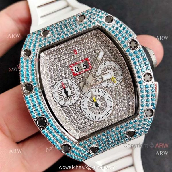 New Diamond Richard Mille RM 11-FM Flyback Chronograph Asia 7750 Watch Replica 3