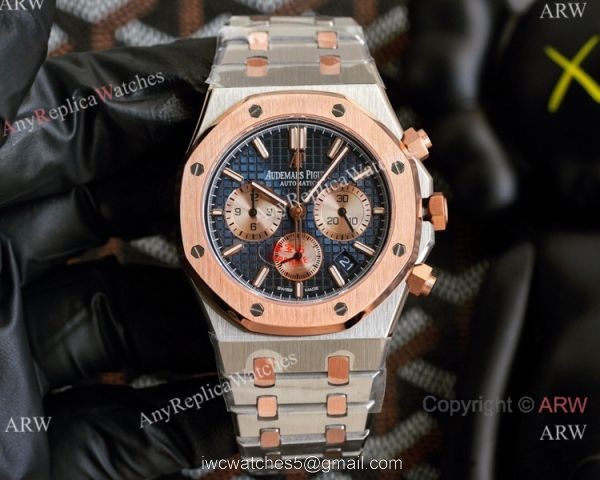 Knockoff Audemars Piguet Royal Oak 42mm Watch 2-Tone Rose Gold Chronograph 3