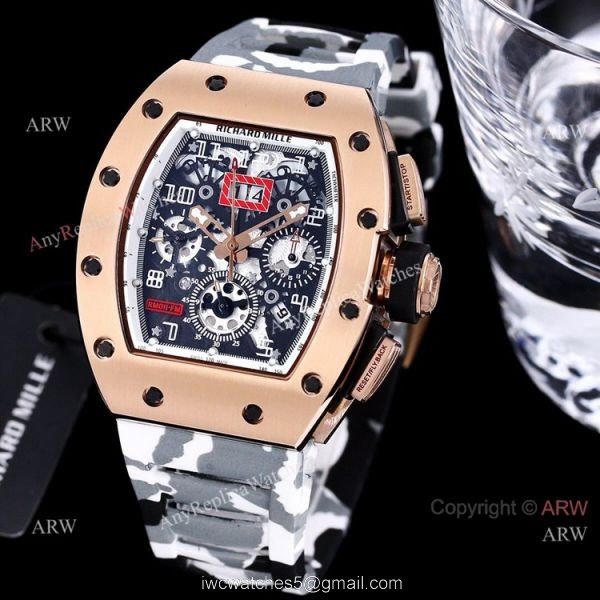 High Quality Replica Richard Mille RM011 FM Automatic Watch Camouflage Strap 3