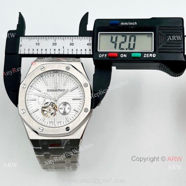 Copy Audemars Piguet Royal Oak Tourbillon Watches Silver Dial 42mm 3