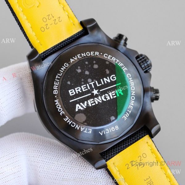 JH Factory Copy Breitling Avenger Chronograph 7750 Watch Black Case Nato Strap 3