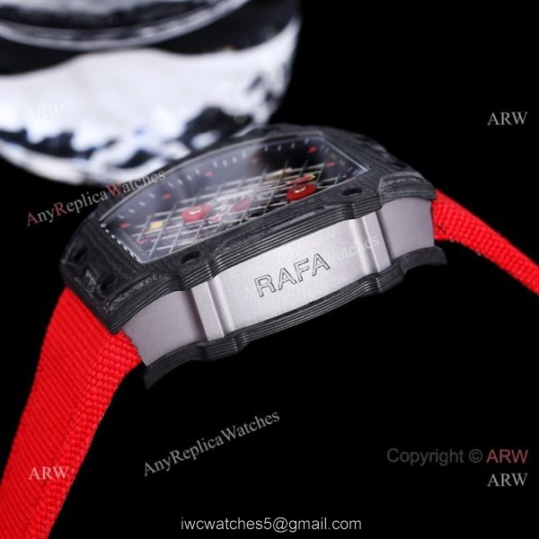 Best New Richard Mille RM 27-04 Tourbillon Rafael Nadal Tennis Court Watch Red Fabric Strap 3