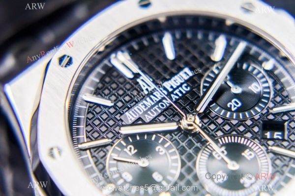 Grade 1A Swiss Copy Audemars Piguet Royal Oak ETA7750 Black Chronograph Watch 41mm for Men 3