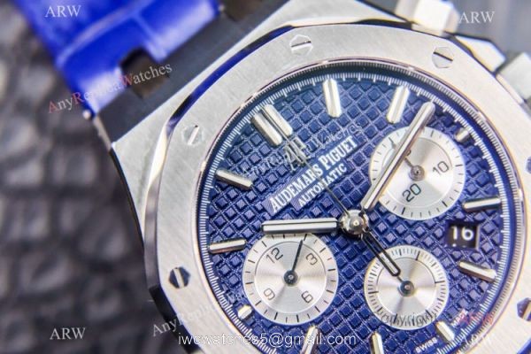 Grade 1A Swiss Copy Audemars Piguet Royal Oak Chrono ETA 7750 Watch 41mm SS Blue Dial 3