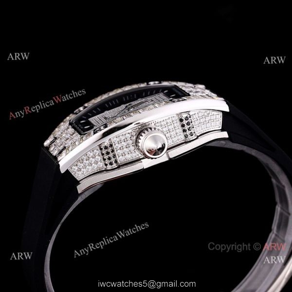 Swiss Quality Richard Mille RM 007-01 Iced Out Diamond Watch Women Size 3