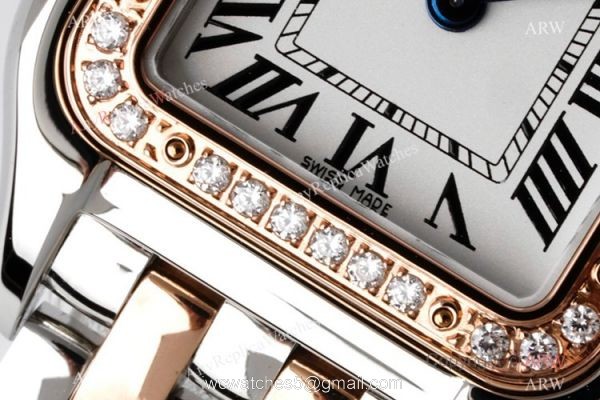 BV Factory Cartier Panthere De Two Tone Rose Gold Diamond Watch 22mm Swiss Quartz Movement 3
