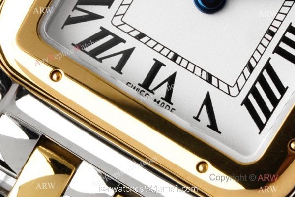 BV factory 1:1 Replica Panthere De Cartier 22mm Watch Two Tone White Dial 3