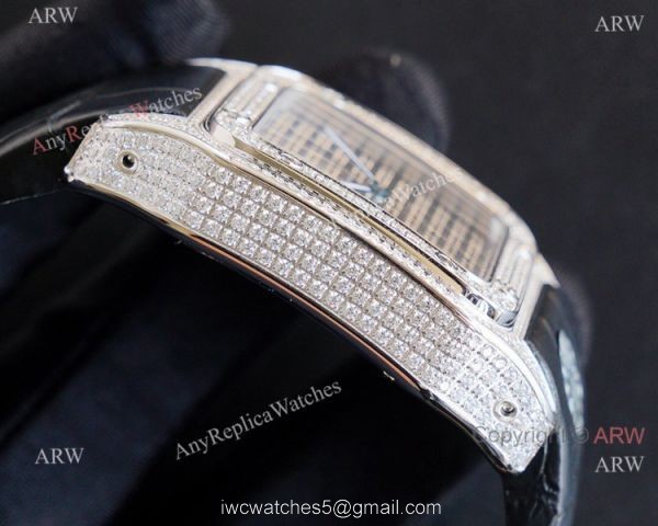Iced Out Cartier Santos 100 Automatic Watch For Men Best Replica For Sale 3