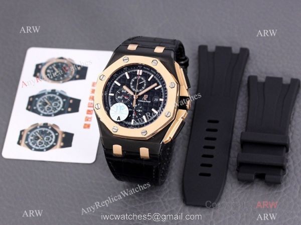 JF 1:1 Swiss Audemars Piguet AP Royal Oak Offshore 26406FR Black and Rose Gold Watch Super Clone 3