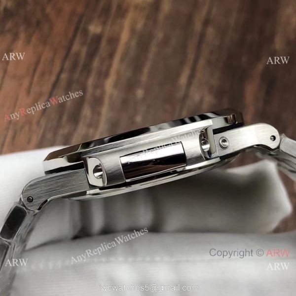 PPF Super Clone Patek Philippe Geneve Nautilus Moon phase Stianless Steel Gradient Blue Watch 40mm 3