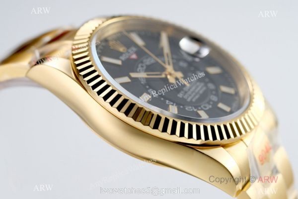AI Factory Rolex SKY Dweller 42mm Yellow Gold Watch Rolex 1:1 Replica Watch 3
