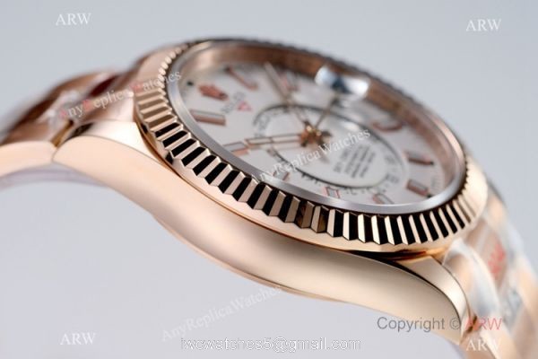 New Replica Rolex Sky-Dweller 42mm AI Factory Rose Gold Swiss 9001 Watch 3
