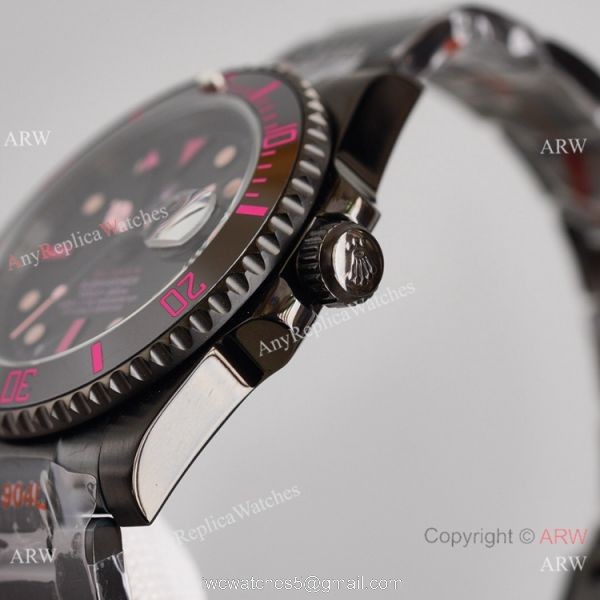 Swiss Copy Rolex Blaken Submariner 2836 Watch Red Markers 40mm 3