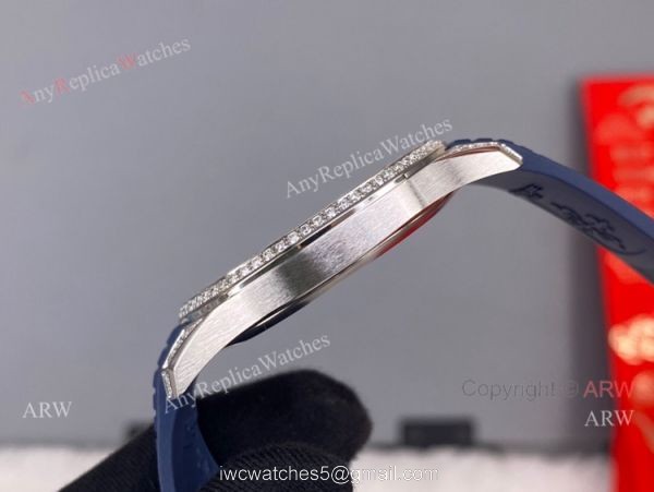 3k Factory Patek Philippe Aquanaut Blue Dial Diamond Bezel Watch 42mm High Copy 3