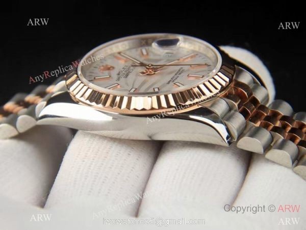 2021 Copy Rolex Datejust 2-Tone Rose Gold Jubilee new Weed Dial 3