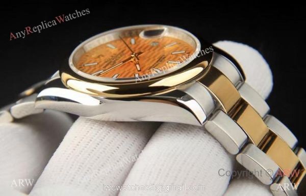 Clone Rolex Oyster Perpetual Datejust Gold Exotic dial Oyster Watch 36mm 3