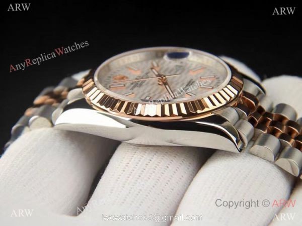 New Copy Rolex Datejust 36 2021 Motif Dial Two Tone Rose Gold Dial 3