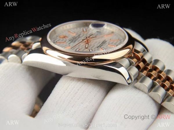 Rolex Datejust Silver 2021 Motif Dial Domed Bezel Jubilee Bracelet AAA Copy 3