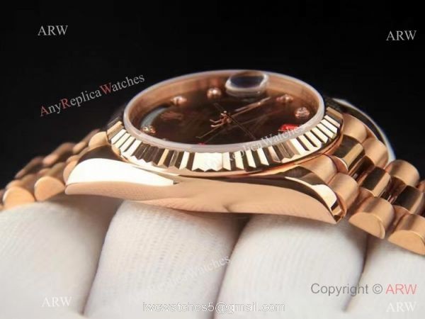 Best Replica Rolex Day-date 36 Chocolate Rose Gold Watch 3