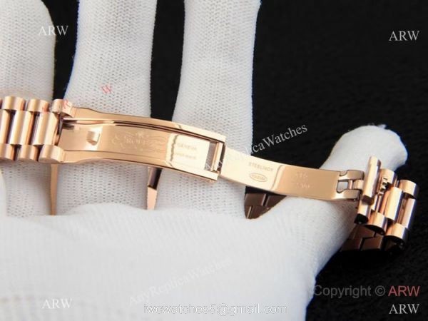 Clone Rolex Day Date 36mm Olive Green Rose Gold Watch 3