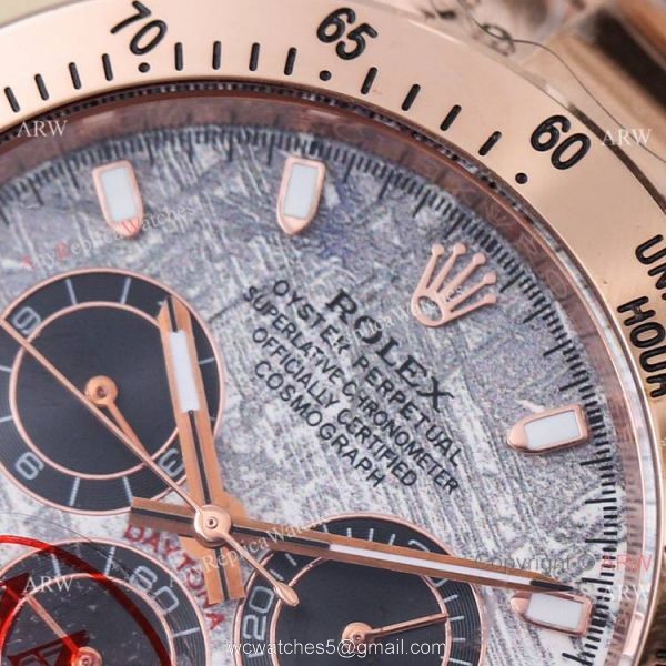 New 2021! AAA Copy Rolex Daytona Watch Rose Gold Meteorite Face 43mm 3