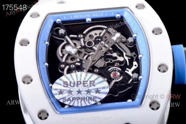 KV Factory Richard Mille RM 055 White Ceramic Watch Best Copy 3