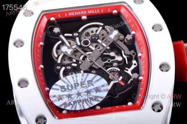 Kv Richard Mille RM 055 White Ceramic Watch Superclone For men 3