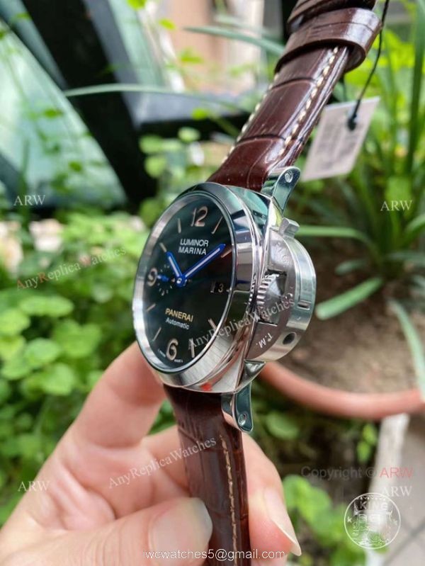 New Panerai 2021 Copy Panerai Green Dial Marina Watch 44mm Green Leather Strap 3