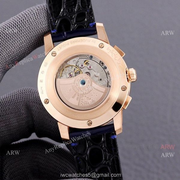 New Audemars Piguet Code 11.59 Blue Dial Blue Leather Strap Replica Watch 41mm 3