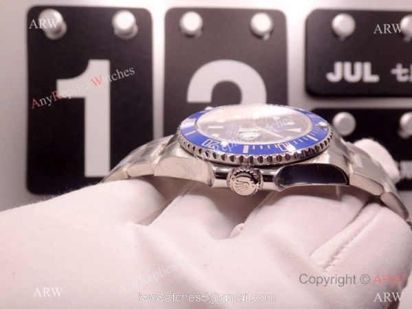 EW Swiss 3255 Rolex Smurf Submarimer Replica Watch Blue Ceramic Bezel 3