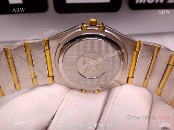 Copy Omega Constellation Two Tone White MOP Dial Watch Men 3