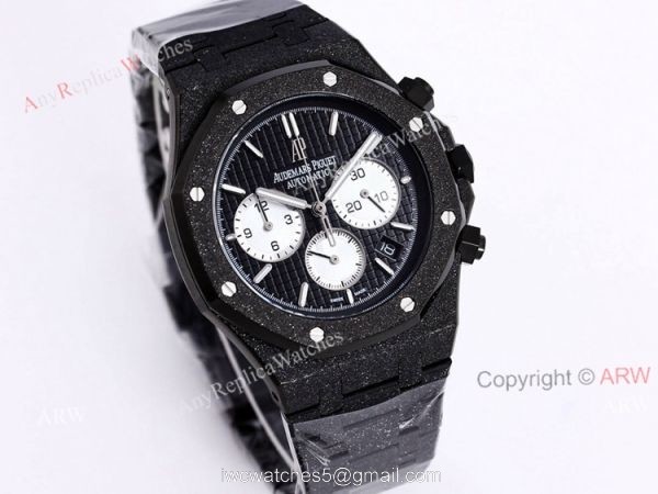 New Frosted Gold AP Watch Royal Oak All Black Chronograph Dial For Men Size 41mm High End Replica 3
