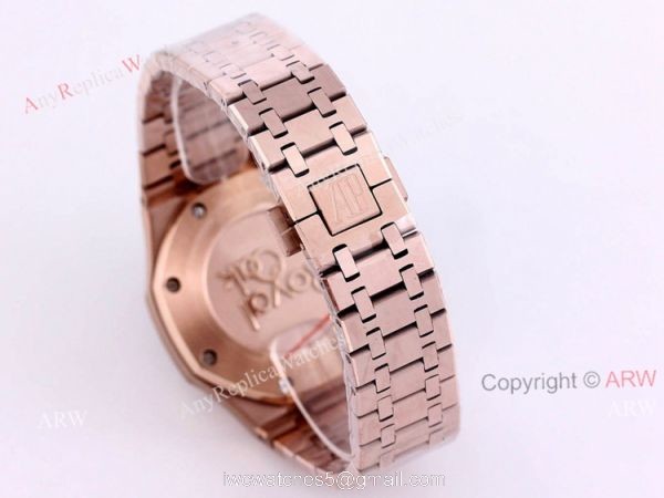 New Frosted Gold Audemars Piguet Royal Oak Rose Gold Chronograph 41mm Diamond Dial Replica Watch 3