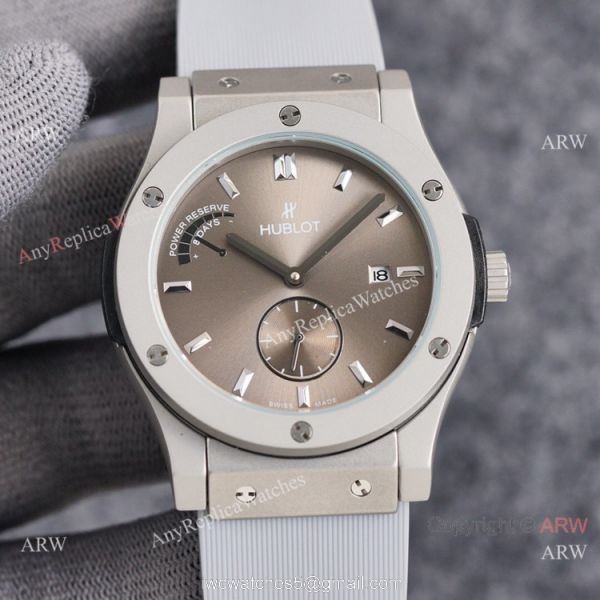 2021 Replica Hublot Classic Fusion 42mm Black Dial Rubber Strap Watches 3