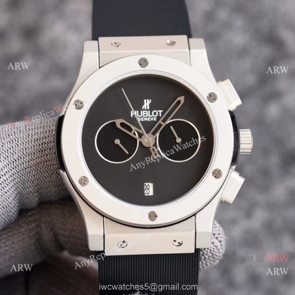 2021 New Copy Hublot Classic Fusion 43mm Watch Onyx Dial Green Subdials 3