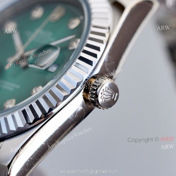 Rolex Datejust 41mm Green Dial With Diamond Markers Jubilee Watch Swiss Replica 3