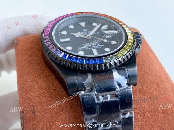 Blaken Rolex Submariner All Black Rainbow Watch 40mm Replica Asia 2836 Movement 3