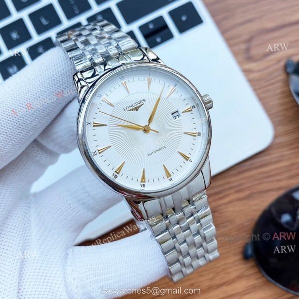 Black Face Longines Watch For Men Size 40mm Automatic Two Tone Replica 3