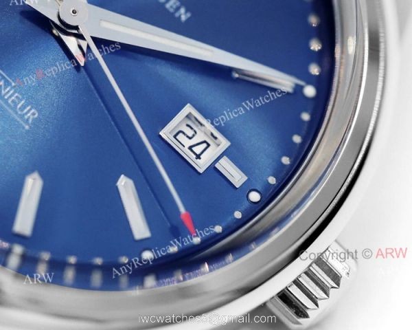 New IWC Ingenieur IW323310 Laureus Automatic Blue Face Black Leather Strap Watch Replica 3