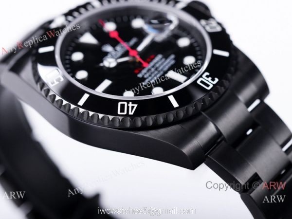 V9 Factory 1:1 Rolex Black Blaken Submariner 40mm Watch Cal.2824 PVD Case 3