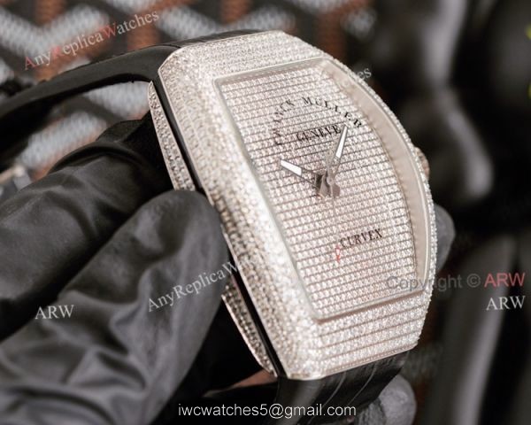 Iced Out Franck Muller V45 SC DT Diamond Watch High Quality Replica 3