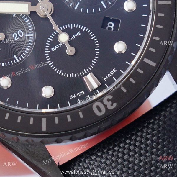 2021 Swiss Copy Blancpain Fifty Fathoms Bathyscaphe Chronographe Flyback Watch All Black 3