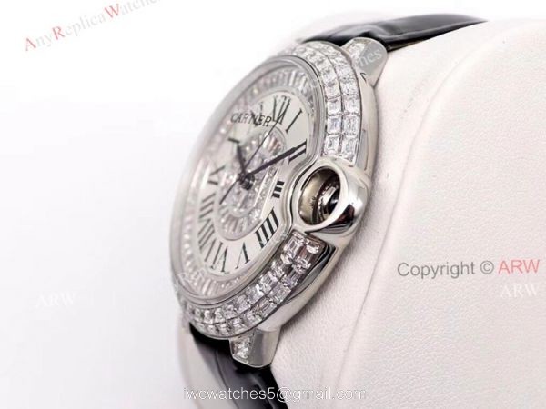 Diamond Cartier Ballon Bleu Watch 42mm High Quality Replica 3