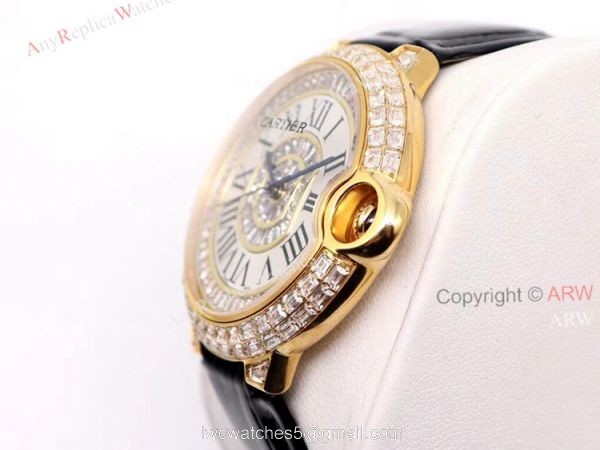 Replica Cartier Ballon Bleu 42mm Gold Watch With Diamonds 3