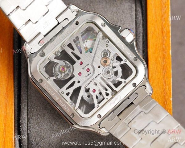 New Two Tone Rose Gold Santos de Cartier Skeleton watch WHSA0016 3
