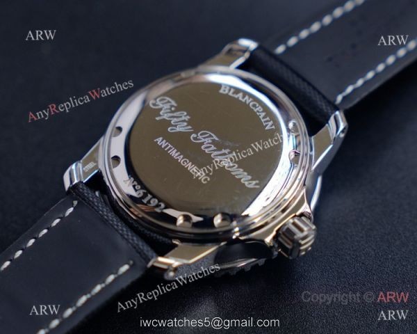 JH Replica Blancpain Fifty Fathoms Swiss Watch Stainless Steel Chocolate Dial 45mm 3