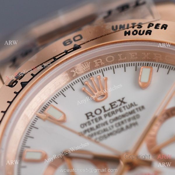 New 2021! Swiss Replica Rolex Daytona 40 Watch All Rose Gold and White Dial 3