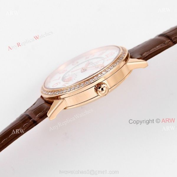 GF facytory 34mm Jaeger Lecoultre Rendez-Vous Rose Gold White Face Swiss Knockoff Watch 3